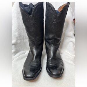 Lucchese Black Leather Cowboy Boots - Men’s